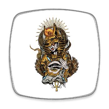 Anubis mask with the all-seeing eye - Square fridge magnet - white - Front