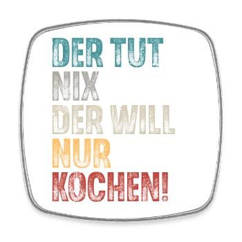 Koch - Viereckiger Kühlschrankmagnet - Weiß - Vorne