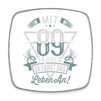 89. Geburtstag Da Fängt Das Leben An - Viereckiger Kühlschrankmagnet - Weiß - Vorne