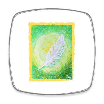 Plume de naturel - Sonja Ariel von Staden - Magnet carré - blanc - Devant