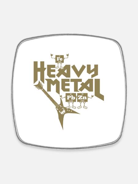 Heavy Metal Grappig - Vierkante koelkastmagneet - wit