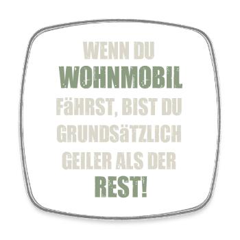 Cooles Camper Reisemobil Wohnmobil Fun Shirt - Viereckiger Kühlschrankmagnet - Weiß - Vorne