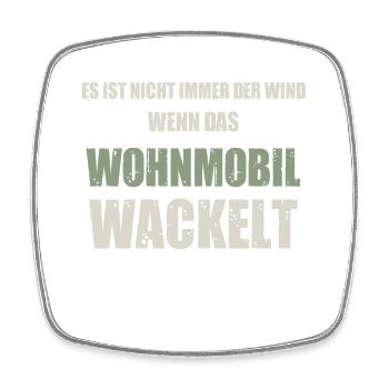 Cooles Camper Reisemobil Wohnmobil Fun Shirt - Viereckiger Kühlschrankmagnet - Weiß - Vorne