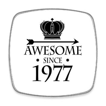 Born in 1977 - Fantastic since 1977 - Square fridge magnet - white - Front