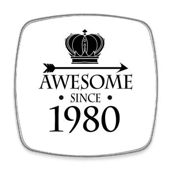Born in 1980 - Fantastic since 1980 - Square fridge magnet - white - Front