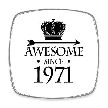 Born in 1971 - Fantastic since 1971 - Square fridge magnet - white - Front