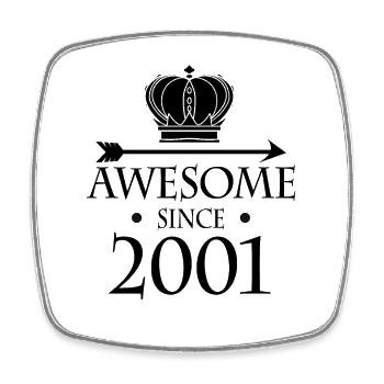 Born in 2001 - Fantastic since 2001 - Square fridge magnet - white - Front