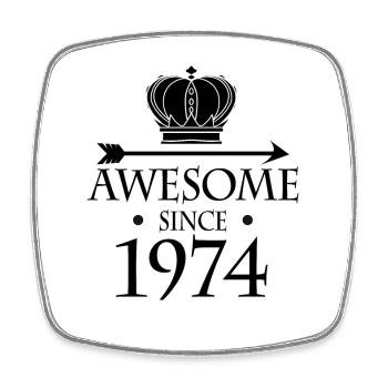 Born in 1974 - Fantastic since 1974 - Square fridge magnet - white - Front