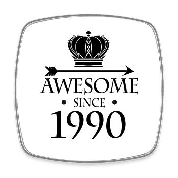 Born in 1990 - Fantastic since 1990 - Square fridge magnet - white - Front