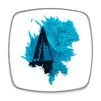 Sailboat - Square fridge magnet - white - Front