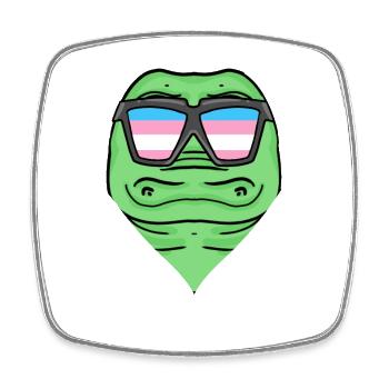 Transgender Transsexual Crocodile Gift - Square fridge magnet - white - Front