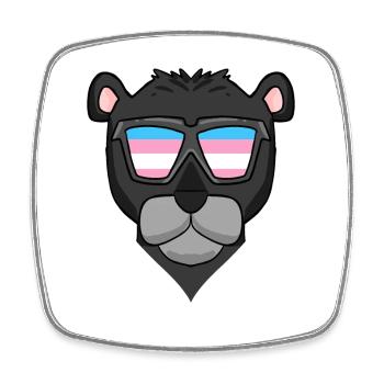Transgender Transsexual Black Panther - Square fridge magnet - white - Front