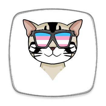 Transgender Transsexuell American Shorthair Katze - Viereckiger Kühlschrankmagnet - Weiß - Vorne