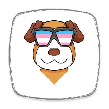 Transgender Jack Russell Terrier Hund - Viereckiger Kühlschrankmagnet - Weiß - Vorne
