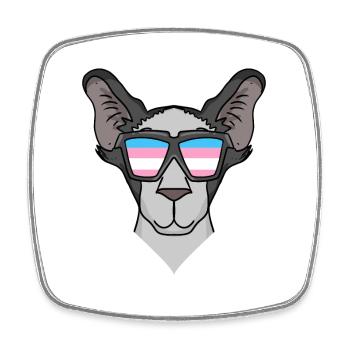 Transgender Transsexual Oriental Shorthair - Square fridge magnet - white - Front