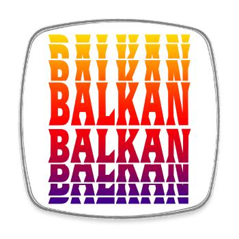 Balkan Design - Viereckiger Kühlschrankmagnet - Weiß - Vorne