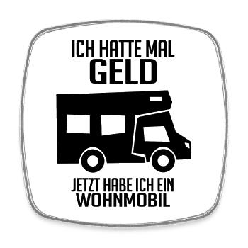 Wohnmobil Wohnwagen Campen Camping - Viereckiger Kühlschrankmagnet - Weiß - Vorne