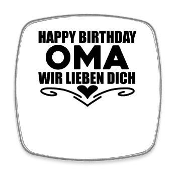 Happy Birthday Oma - Viereckiger Kühlschrankmagnet - Weiß - Vorne