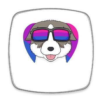 Bisexuell Thai Bangkaew Dog Hund - Hund mit Brille - Viereckiger Kühlschrankmagnet - Weiß - Vorne