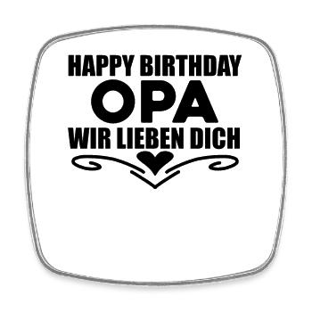 Happy Birthday Opa - Viereckiger Kühlschrankmagnet - Weiß - Vorne