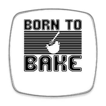 Bake - Square fridge magnet - white - Front