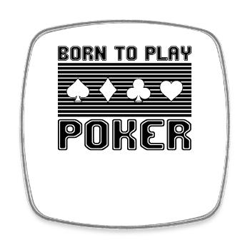 Poker - Viereckiger Kühlschrankmagnet - Weiß - Vorne