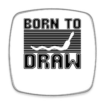Dessin de peinture - Magnet carré - blanc - Devant