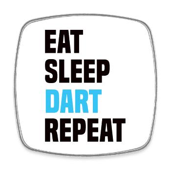 Eat Sleep Dart Repeat - Viereckiger Kühlschrankmagnet - Weiß - Vorne