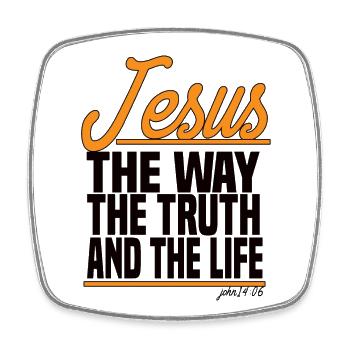 Jesus The Way The Truth And The Life - John 14:06 - Viereckiger Kühlschrankmagnet - Weiß - Vorne