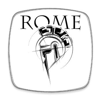 rome Gladiator Symbol Rom Römer Icon Logo Grafik - Viereckiger Kühlschrankmagnet - Weiß - Vorne