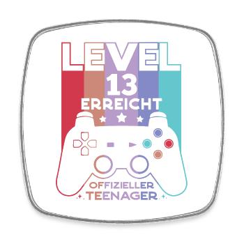 Level 13 Offizieller Teenager 13 Geburtstag - Viereckiger Kühlschrankmagnet - Weiß - Vorne