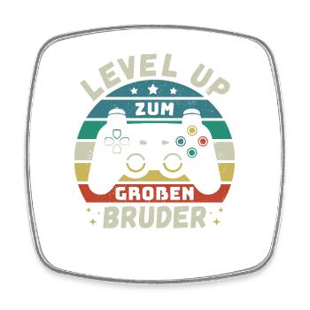 Level Up zum Großen Bruder Geburt Schwanger Gamer - Viereckiger Kühlschrankmagnet - Weiß - Vorne