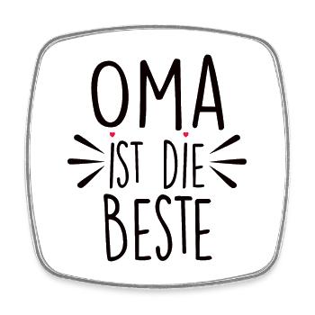 Oma Ist Die Beste - Viereckiger Kühlschrankmagnet - Weiß - Vorne
