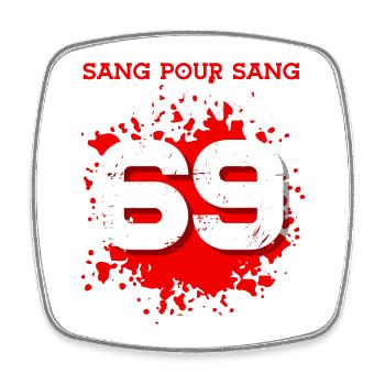 Sang pour Sang Lyonnais - Magnet carré - blanc - Devant