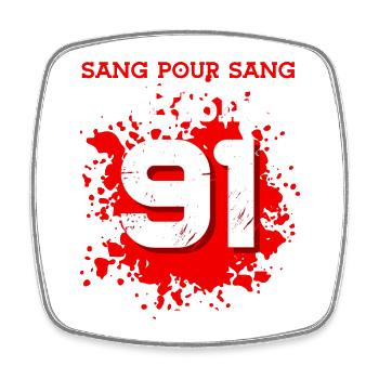 Sang Pour Sang Parisien - 91 - Magnet carré - blanc - Devant