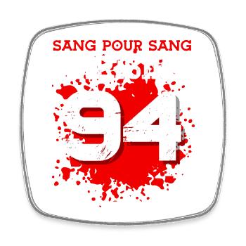 Sang Pour Sang Parisien - 94 - Magnet carré - blanc - Devant