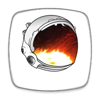 Astronaut Helmet Artwork - Square fridge magnet - white - Front