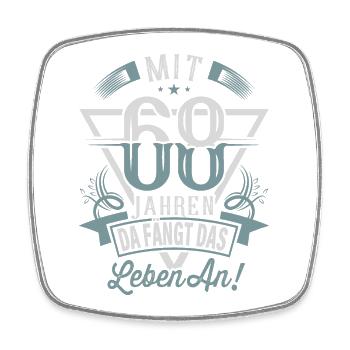 68. Geburtstag Da Fängt Das Leben An - Viereckiger Kühlschrankmagnet - Weiß - Vorne
