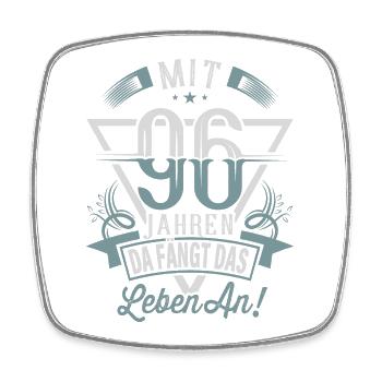 96. Geburtstag Da Fängt Das Leben An - Viereckiger Kühlschrankmagnet - Weiß - Vorne