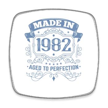 Made in 1982 Birthday Vintage - Square fridge magnet - white - Front