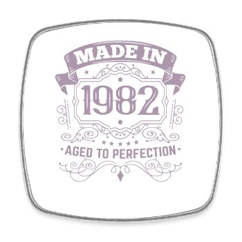 Made in 1982 Birthday Vintage - Square fridge magnet - white - Front