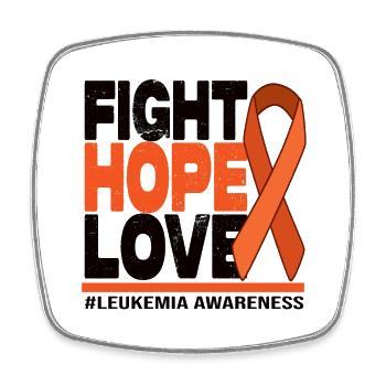 Fight Hope Love - Leukemia Awareness - Viereckiger Kühlschrankmagnet - Weiß - Vorne