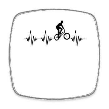 BMX Herzschlag - Viereckiger Kühlschrankmagnet - Weiß - Vorne