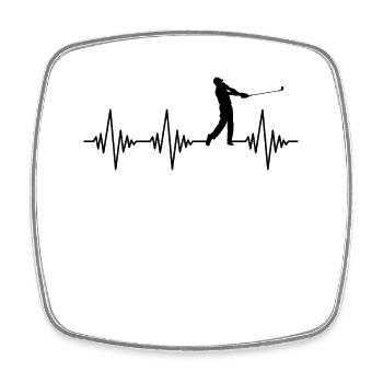 Golf Heartbeat - Square fridge magnet - white - Front