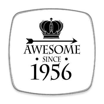 Born in 1956 - Fantastic since 1956 - Square fridge magnet - white - Front