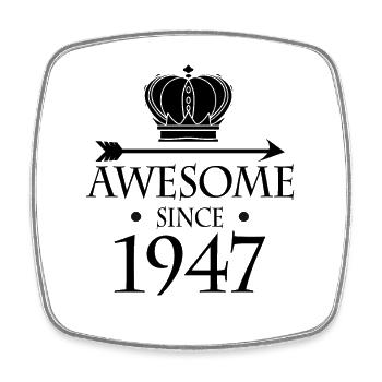 Born in 1947 - Fantastic since 1947 - Square fridge magnet - white - Front