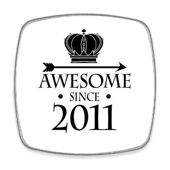 Vintage 2011 - Fantastic since 2011 - Square fridge magnet - white - Front