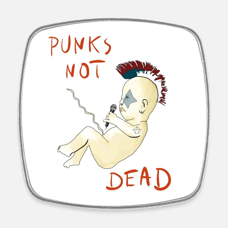 Punks Not Dead - Square fridge magnet - white