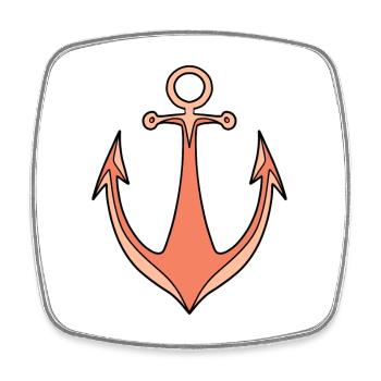 Anker - Viereckiger Kühlschrankmagnet - Weiß - Vorne
