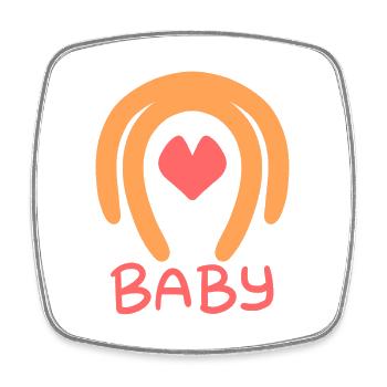 Baby - Square fridge magnet - white - Front